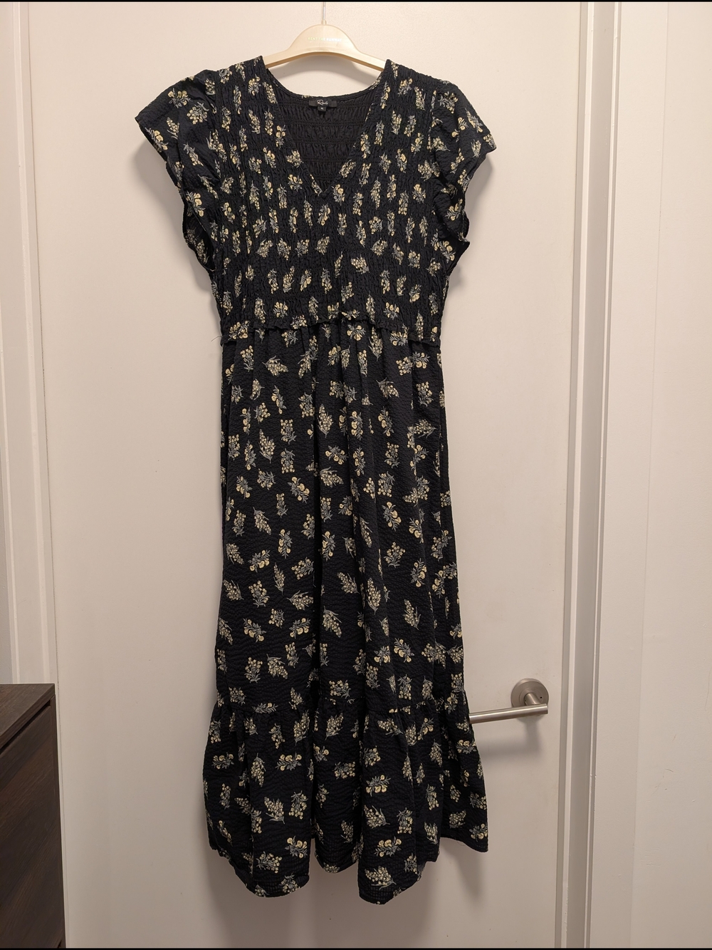 Rails Black Maxi Dress with Cream Floral Print